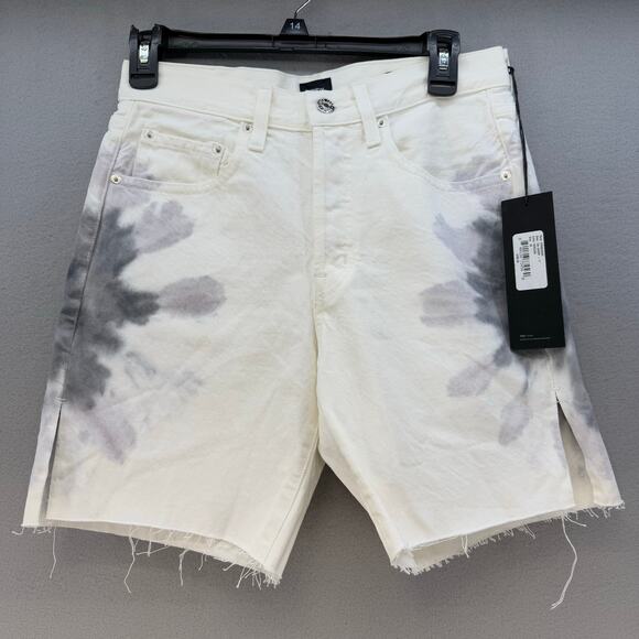 Edwin Pants - Edwin Denim Shorts Women's 26 (2) White Tie dye CAI Shorts Button Fly NWT